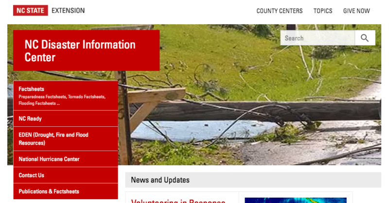 NC Disaster Information Center website
