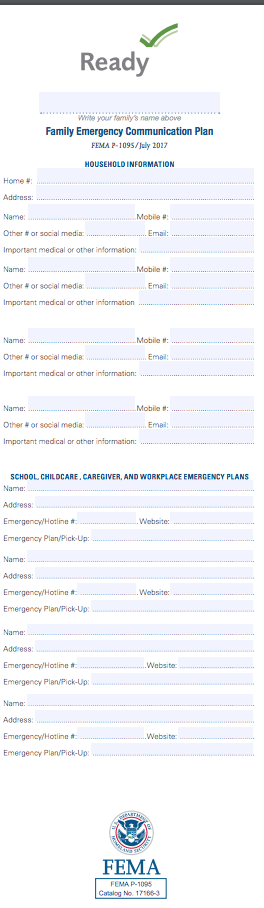 Family Emergency Communication Plan