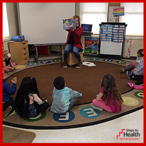 Circle time for children learning about nutrition